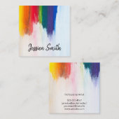 Kleurrijk | Penseelstreken | artiest Vierkante Visitekaartje (Voorkant / Achterkant)