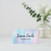 Kleurrijk | Penseelstreken | Holografisch verloop Visitekaartje (Staand voorkant)