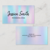 Kleurrijk | Penseelstreken | Holografisch verloop Visitekaartje (Voorkant / Achterkant)