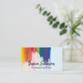 Kleurrijk | Penseelstreken | Moderne kunstenaar Visitekaartje (Staand voorkant)