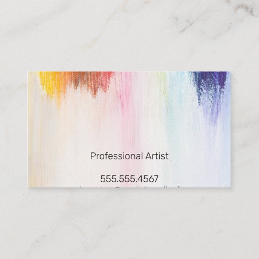 Kleurrijk | Penseelstreken | Palet en penseel Visitekaartje (Achterkant)