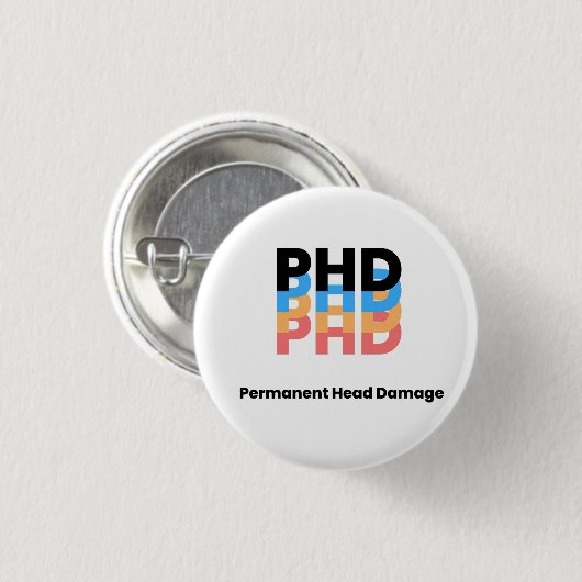 Kleurrijk permanent hoofd schade PhD-studentenleve Ronde Button 3,2 Cm (Voorkant /achterkant)