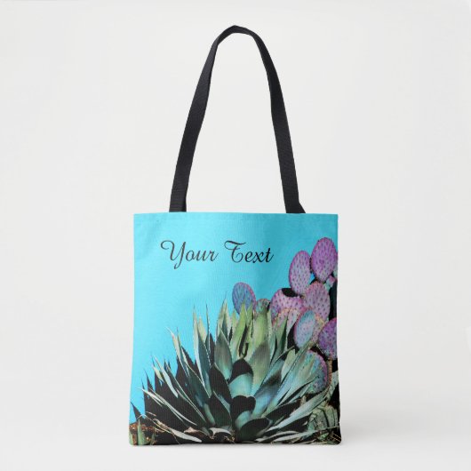 Kleurrijk persoonlijk Tas, Agave & Cactus Tote Bag (Voorkant)