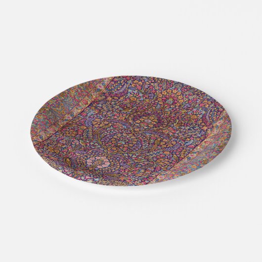 Kleurrijk Perzisch Rug Patroon Papieren Bordje (Gekanteld)