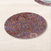 Kleurrijk Perzisch Rug Patroon Ronde Kartonnen Onderzetter (Gebogen)