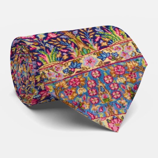 Kleurrijk Perzisch Rug Patroon Stropdas (Opgerold)