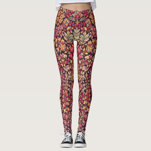  kleurrijk Perzisch tapijtpatroon Leggings (Voorkant)