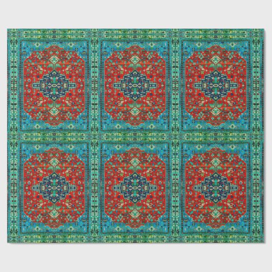 Kleurrijk Perzisch tapmotief Cadeaupapier (Vlak)