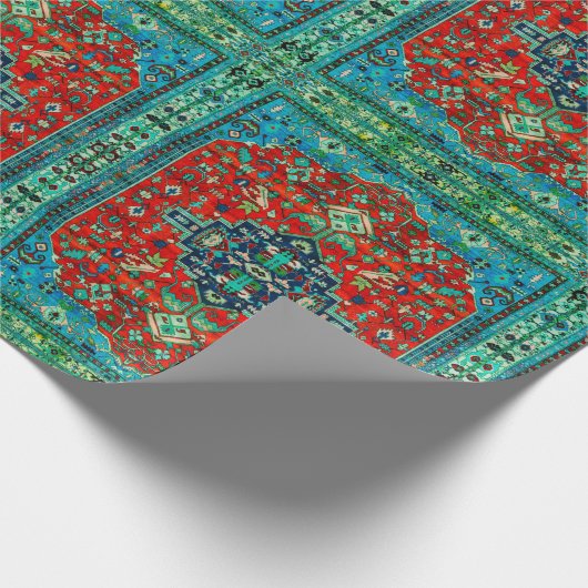 Kleurrijk Perzisch tapmotief Cadeaupapier (Hoek)