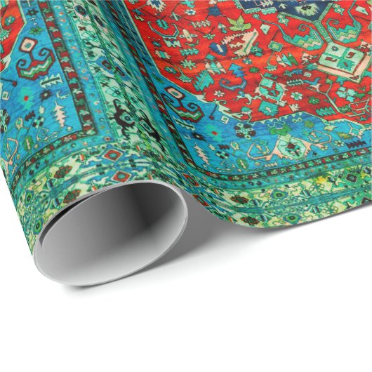 Kleurrijk Perzisch tapmotief Cadeaupapier (Rol Hoek)