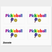 Kleurrijk Pickleball Art Design Rechthoekige Sticker (Vel)