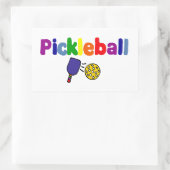 Kleurrijk Pickleball Art Design Rechthoekige Sticker (Tas)