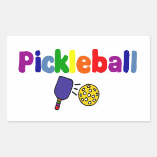 Kleurrijk Pickleball Art Design Rechthoekige Sticker