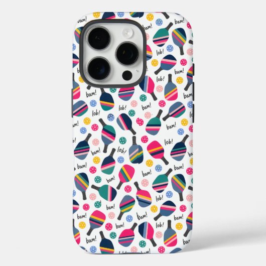Kleurrijk Pickleball Patroon Case-Mate iPhone Case (Achterkant)