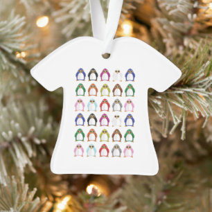 Kleurrijk Pinguïn Patroon Mooie Kerst Trui Ornament
