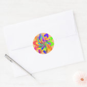 Kleurrijk Pinwheel Design Ronde Sticker (Envelop)