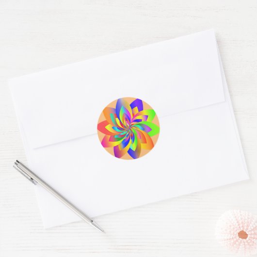 Kleurrijk Pinwheel Design Ronde Sticker (Envelop)