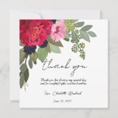 Kleurrijk Pioen Bloemen Vrijgezellenfeest Dank u Bedankkaart (Voorkant)