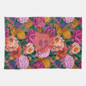  kleurrijk pioenenpatroon theedoek (Horizontaal)