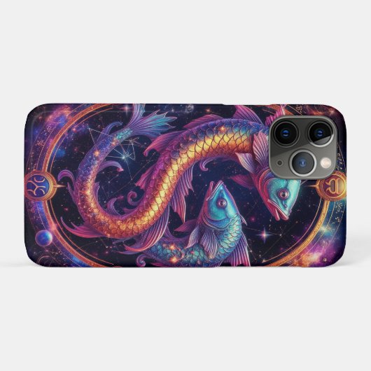 Kleurrijk Pisces-sterrenbeeldsymbool Case-Mate iPhone Case (Achterkant (horizontaal))