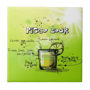 Kleurrijk Pisco Sour Drink Cocktailrecept Tegeltje