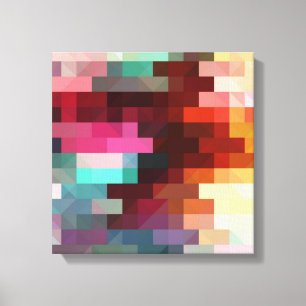 Kleurrijk Pixelpatroon Canvas Afdruk