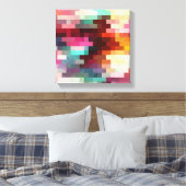 Kleurrijk Pixelpatroon Canvas Afdruk (Insitu (Slaapkamer))