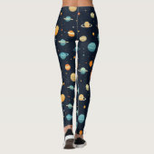 Kleurrijk Planetenpatroon Leggings (Achterkant)