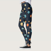 Kleurrijk Planetenpatroon Leggings (Links)