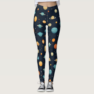 Kleurrijk Planetenpatroon Leggings