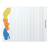 Kleurrijk plastic schoeisel op papier voor persoon notitieblok (Voorkant)