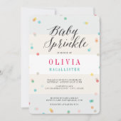Kleurrijk Plezier Confetti Modern Script Baby Fees Kaart (Voorkant)
