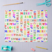 Kleurrijk Plezier Fantasievolle Kerst Script Decou Tissuepapier (Craft)