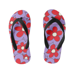 Kleurrijk Plezier Helder Bloem Ontwerp Kinder Teenslippers