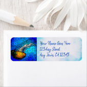 Kleurrijk plezier in de zeeduivel, aangepast scrip etiket (Insitu)