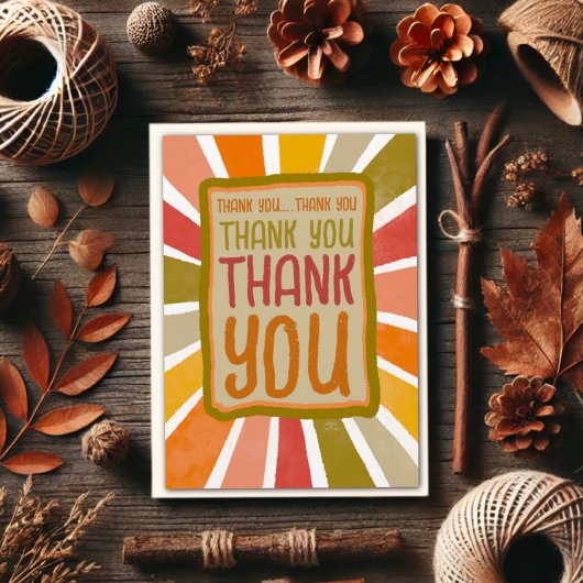 Kleurrijk Plezier Opgewekt Dank je simpel Geel Bedankkaart