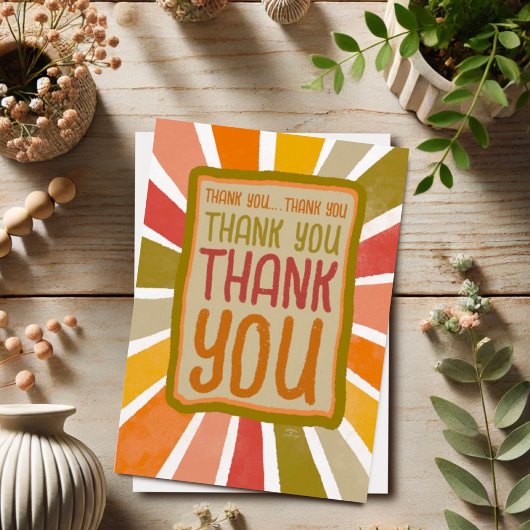 Kleurrijk Plezier Opgewekt Dank je simpel Geel Bedankkaart
