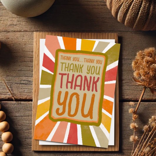 Kleurrijk Plezier Opgewekt Dank je simpel Geel Bedankkaart