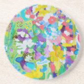 Kleurrijk plezier van Lydia's Art Sangria Zandsteen Onderzetter (Voorkant)