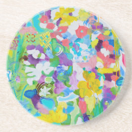 Kleurrijk plezier van Lydia's Art Sangria Zandsteen Onderzetter