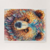 Kleurrijk pluizig beer legpuzzel (Horizontaal)