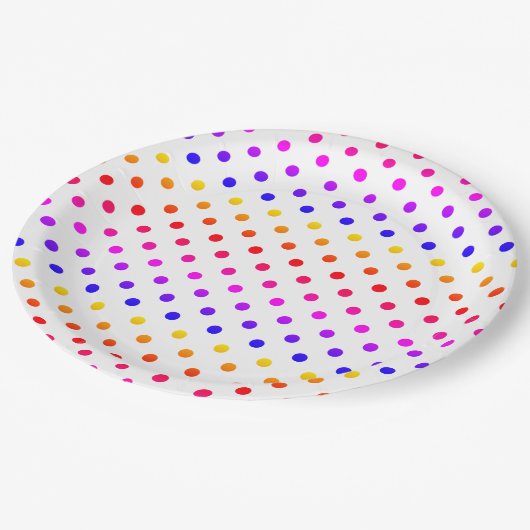 Kleurrijk poka Dots patroon Papieren Bordje (Gekanteld)
