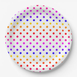 Kleurrijk poka Dots patroon Papieren Bordje