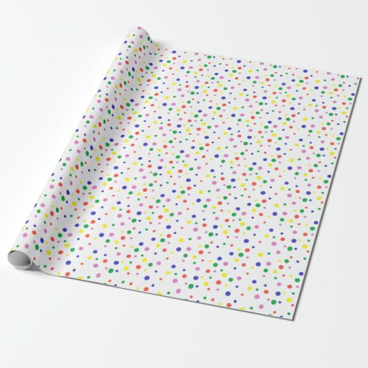 Kleurrijk poka Dots Wrapping Paper Cadeaupapier (Uitgerold)