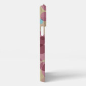 Kleurrijk poka stipt kunstpatroon op houtkorrel iPhone hoesje (Rechterkant)