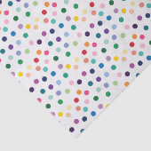 Kleurrijk pokadot-kunstpatroon op zwart wit tissuepapier (Detail)