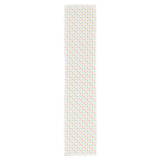 Kleurrijk Polka Dot Pattern White Korte Tafelloper (Voorkant)