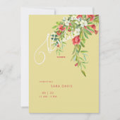 Kleurrijk Pomegranaat Tuscan Yellow & Red Bridal Kaart (Voorkant)