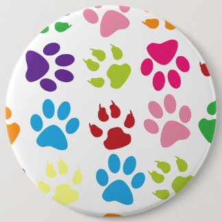 Kleurrijk Pootafdrukken Patroon Ronde Button 6,0 Cm