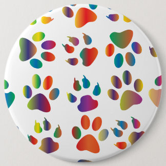 Kleurrijk Pootafdrukken Patroon Ronde Button 6,0 Cm